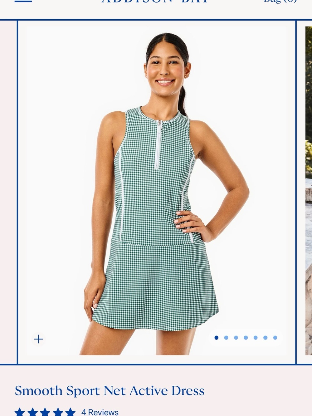 Addison Bay Green Gingham Dress NWT
